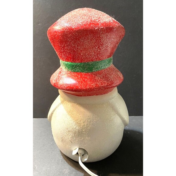 RARE Vintage Light Up Ceramic Snowman 13” Christmas Holiday Decor MINT - Picture 9 of 10